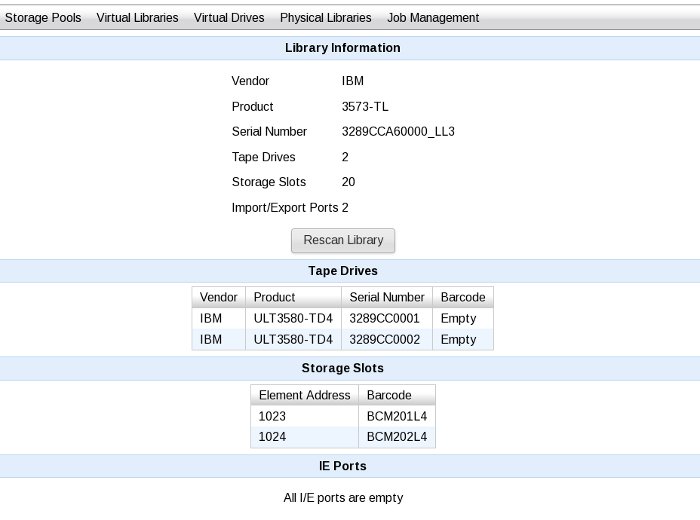 Tape Library Configuration